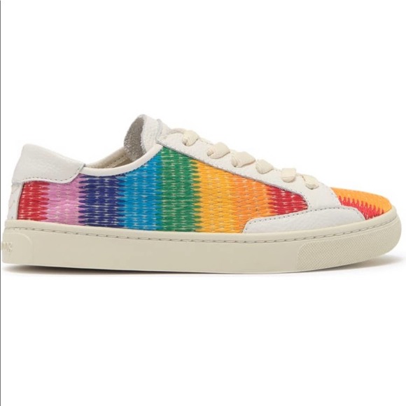 Soludos Womens Low Top Sneakers Rainbow Stripe Embroidered Organic Cotton Size 7 - Picture 15 of 16